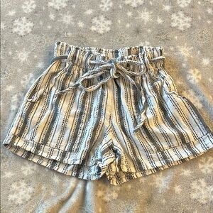 Planet Gold Striped Gray Women's Shorts